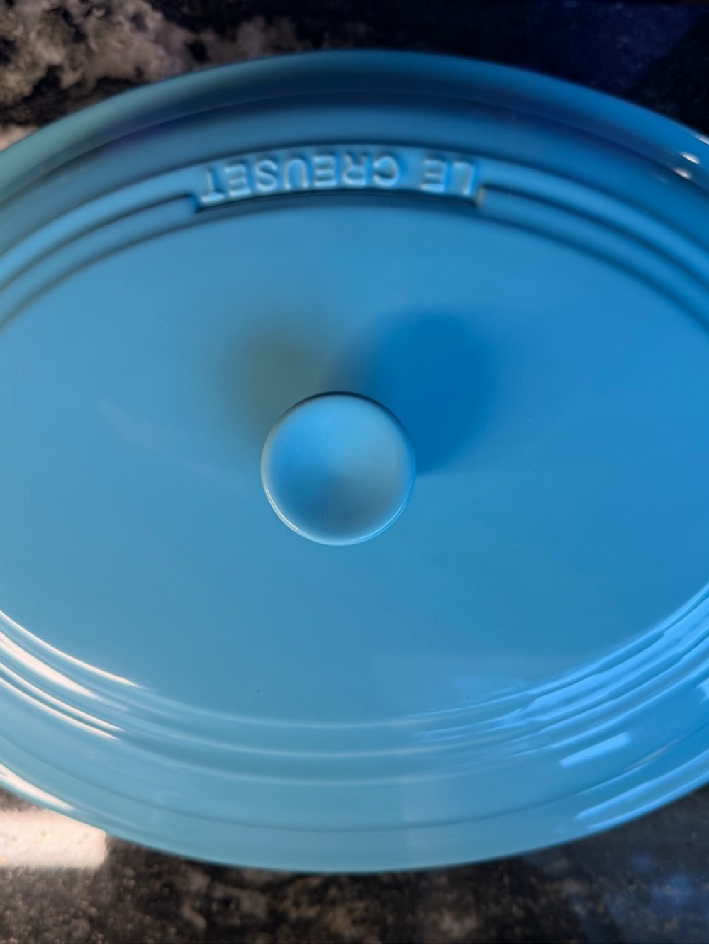Le Creuset Turquoise Oval Stoneware Casserole with Lid - Enamel Finish